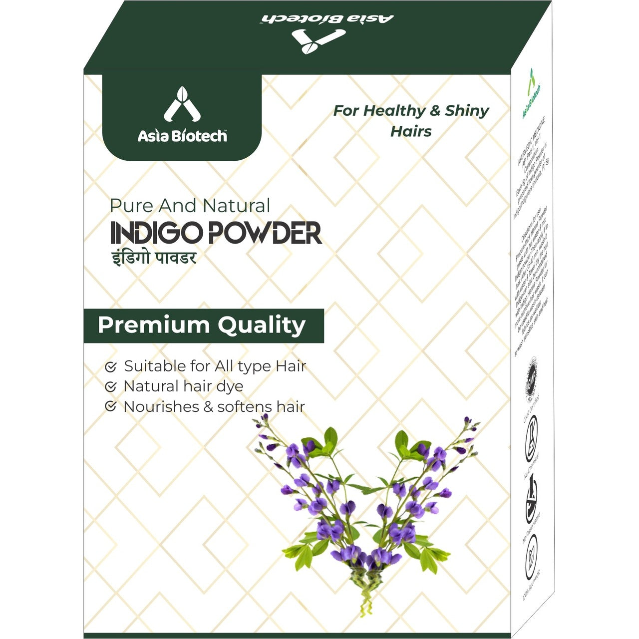 Asia Biotech Indigo Powder | Pure Indigo Powder | 100% Natural Hair Dye for Rich Black & Brown Hair Color, Repairs Hair Damage, Shiny & Thicker Hair | Neelayamari Powder for Women & Men | No Preservatives, Parabens & No Chemical (Pack of  150 gm)